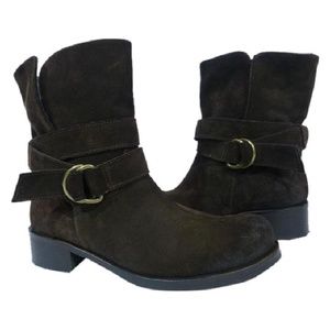 Latitude Femme Suede Moto Ankle Boot Made in Italy